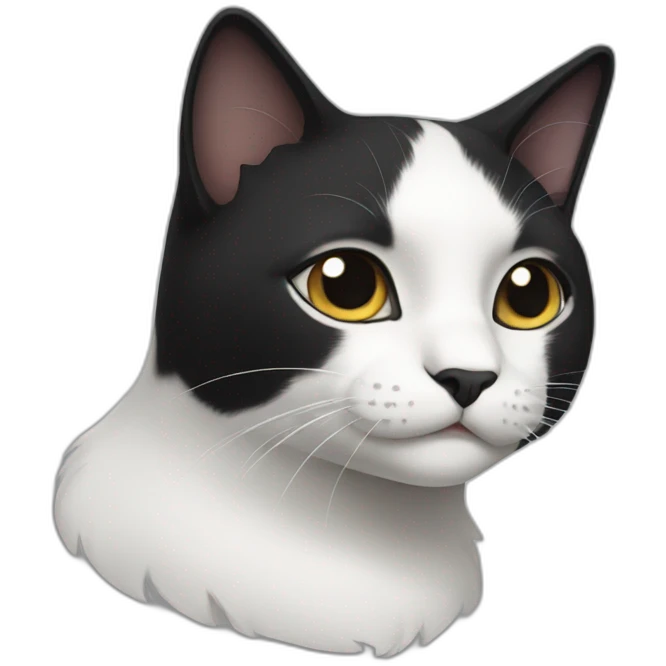 black white cat emoji