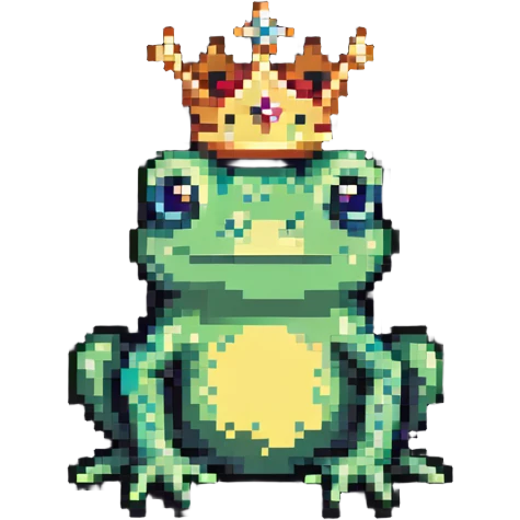 Tiny crowned frog emoji