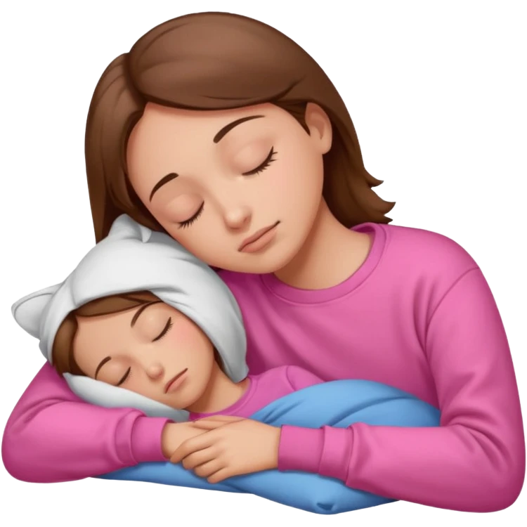 sleeping pink sweatshirt brown hair Sleeping emoji