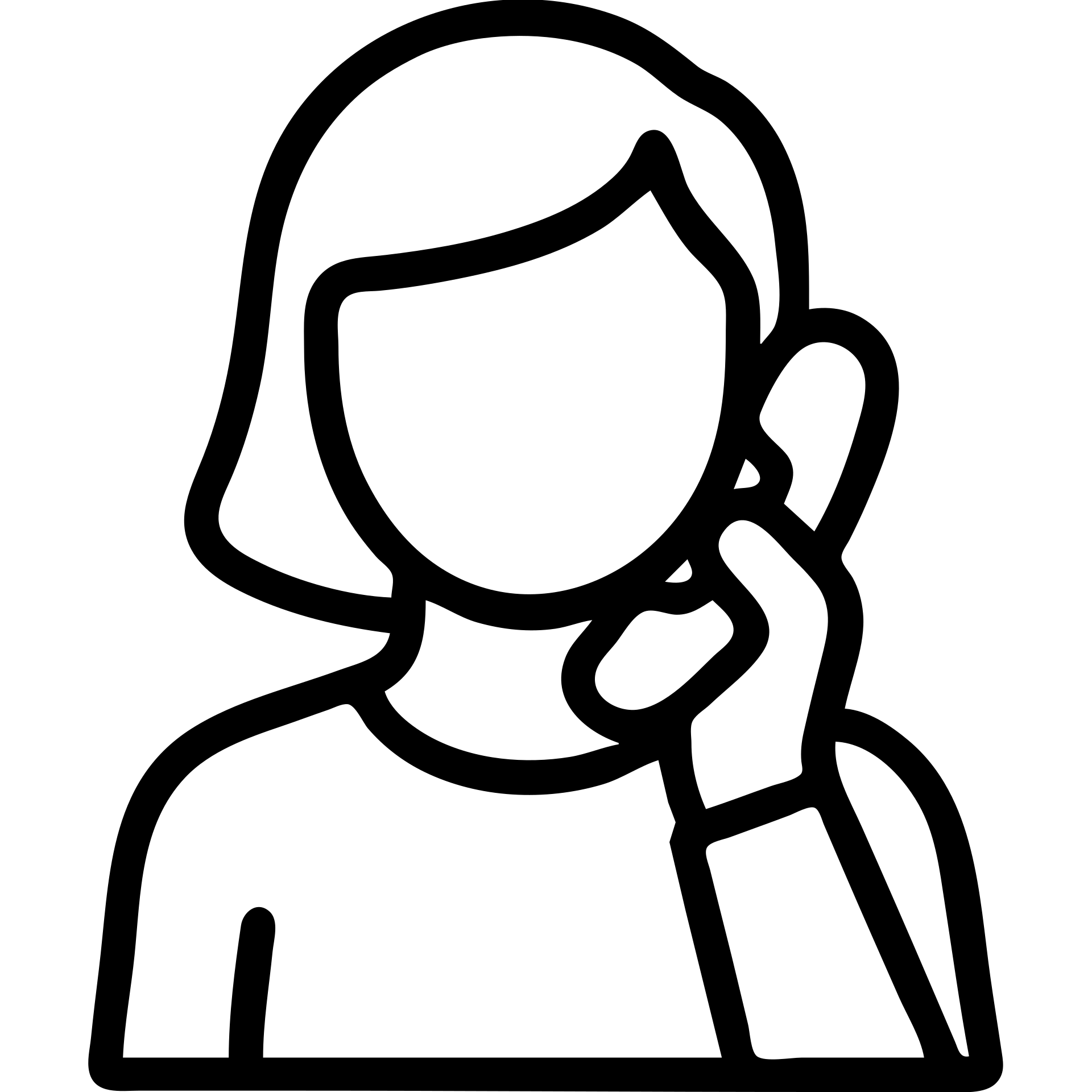 outlined icon of a woman talking on the phone emoji