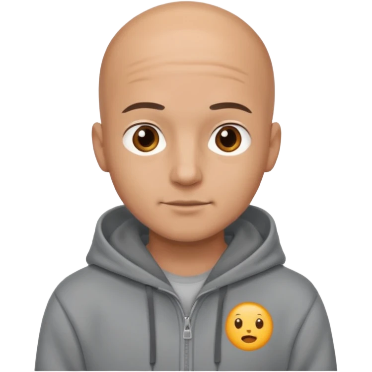 CUte bald man in hoody emoji