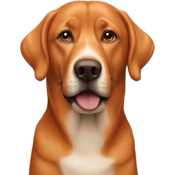  man and fox red labrador together emoji