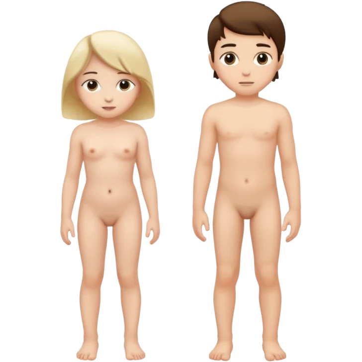 Çırılçıplak kız ve erkek ayakta emoji