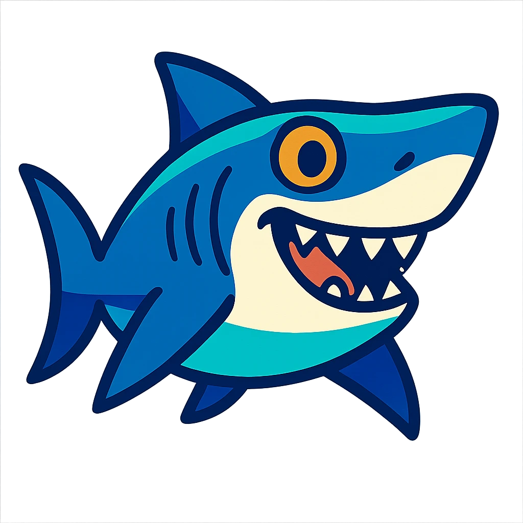 shark in vibrant toon style emoji