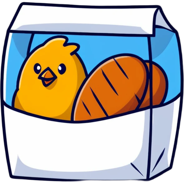 cartoon sticker of a chicken nugget emoji