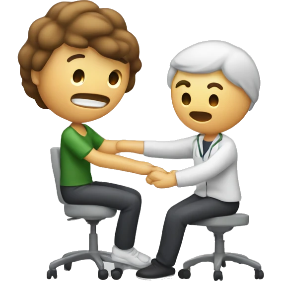 fisioterapeuta cuidando de idoso emoji