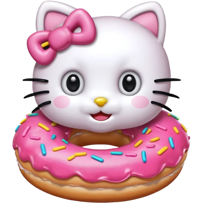 hello kitty eating a donut emoji