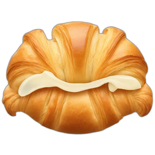 croissant with a bite taken out with two human heads on the end emoji