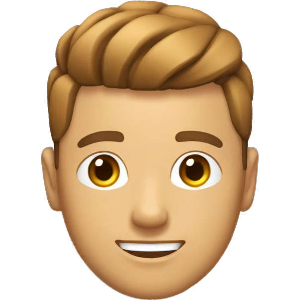 Homme sérieux avec le teinte marron clair et une coupe en buzzcut  emoji