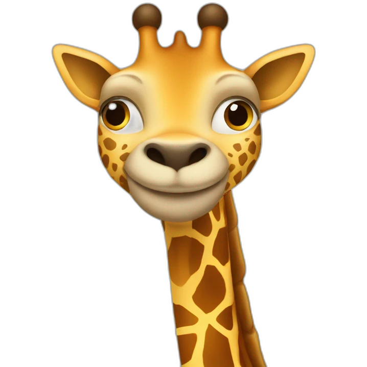 Chat sur une girafe emoji
