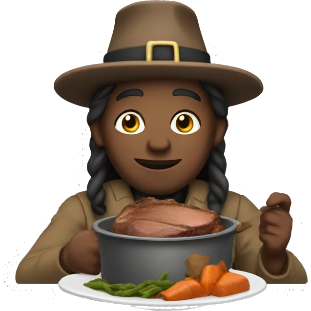Pilgrim eating pot roast emoji
