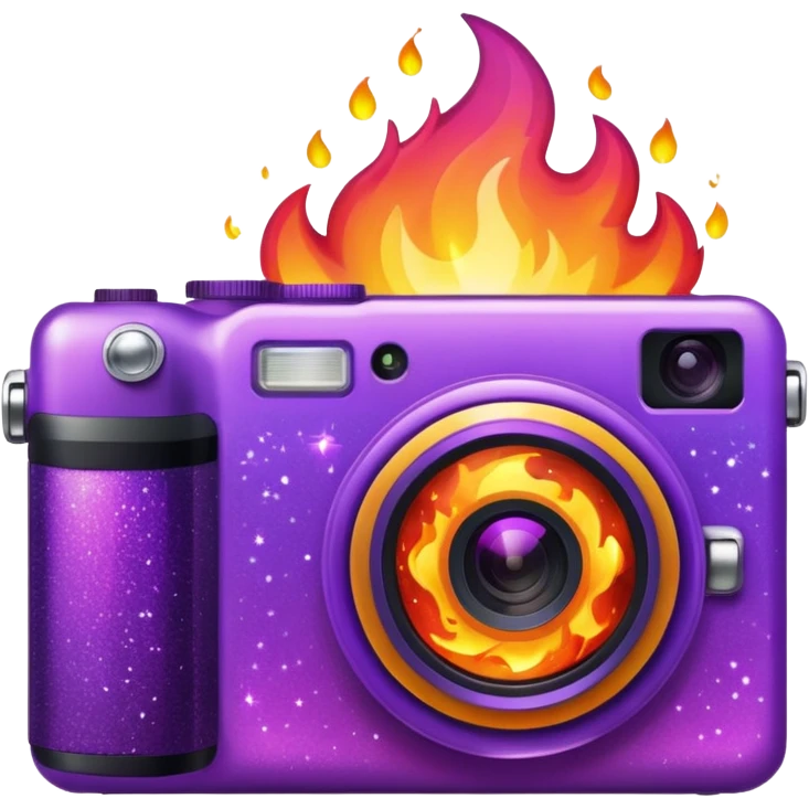 Glitter Fire Camera Purple emoji