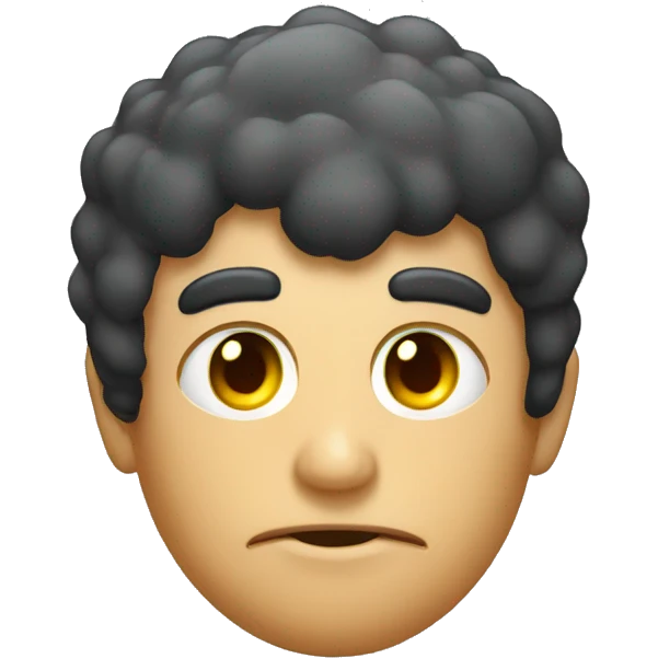 Create a muscular lump of coal with eyes emoji