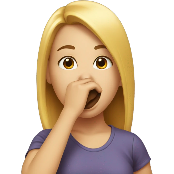 Girl biting my nose emoji