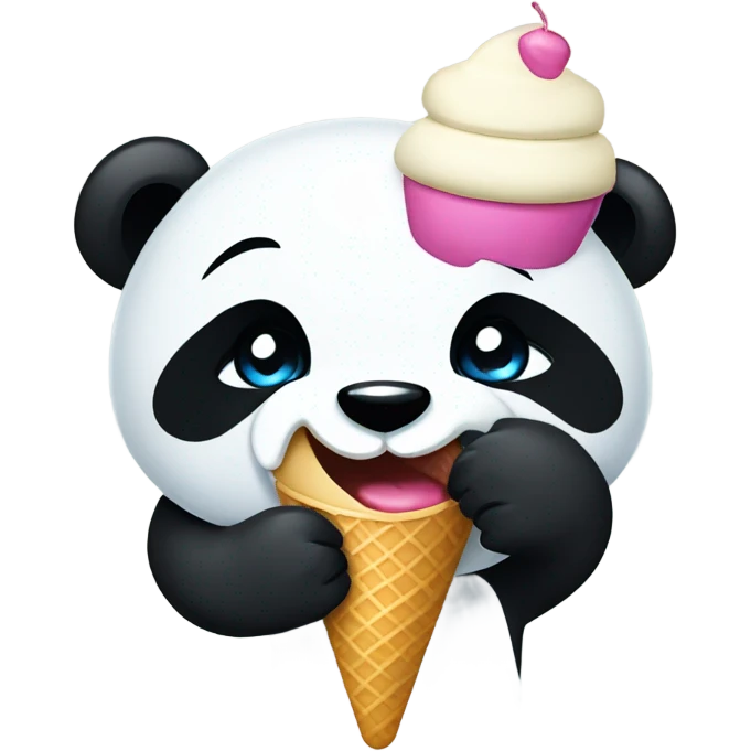 Panda eating ice cream emoji