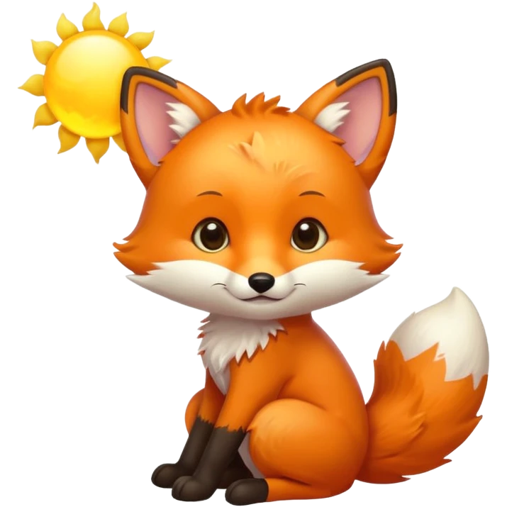 Baby fox carrying a sun ☀️🦊 emoji