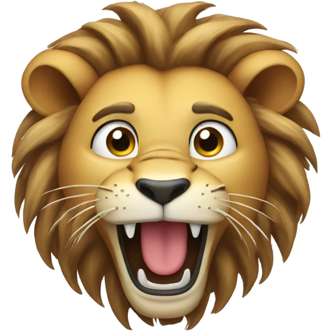 Lion laughing to the point of crying emoji