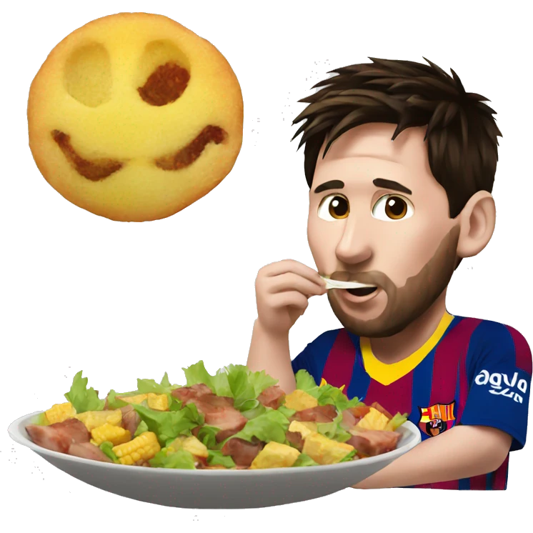 Messi eating emoji