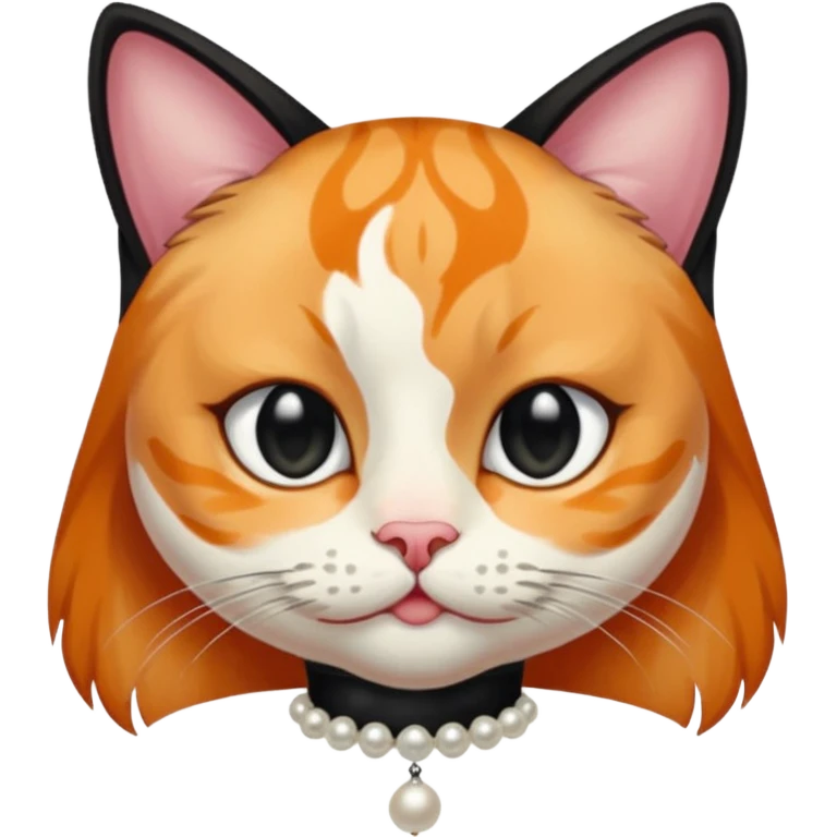 frame The Girl and the Pearls Painting, cat face emoji