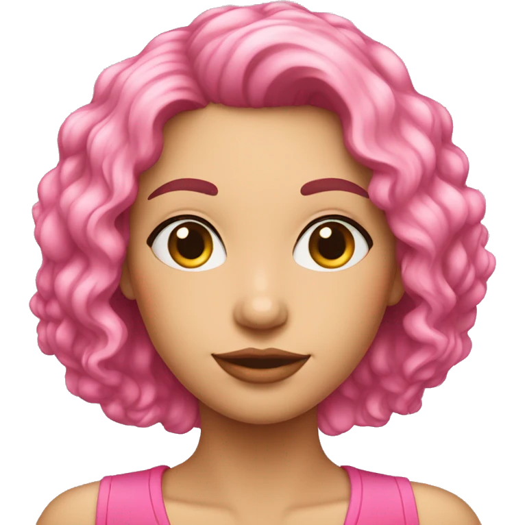 Mulher BRANCA com cabelo rosa emoji
