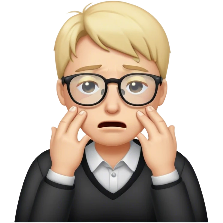 crying with glasses on emoji