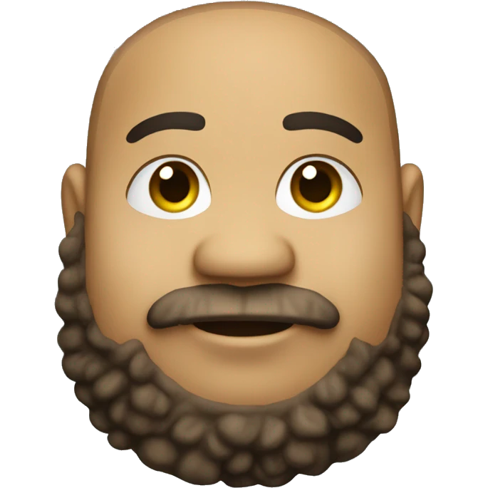 Light skin, overweight happy with 3 days beard emoji