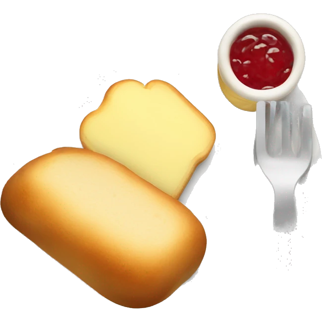 Jam and Butter and bread on a plate emoji