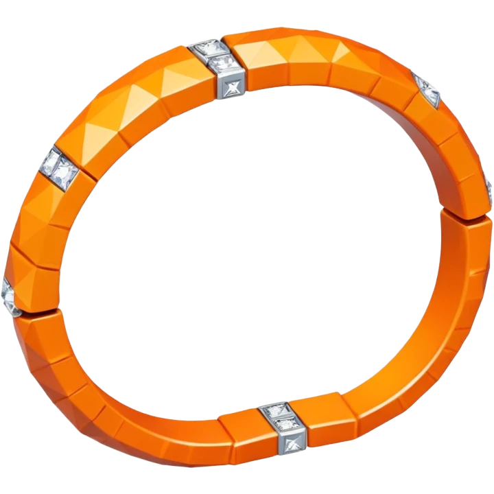 low poly orange bracelet diamonds emoji