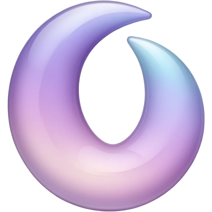 Glossy Pastel lilac-gradient glass crescent emoji