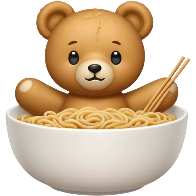 Make noodle in teddy white bowl emoji