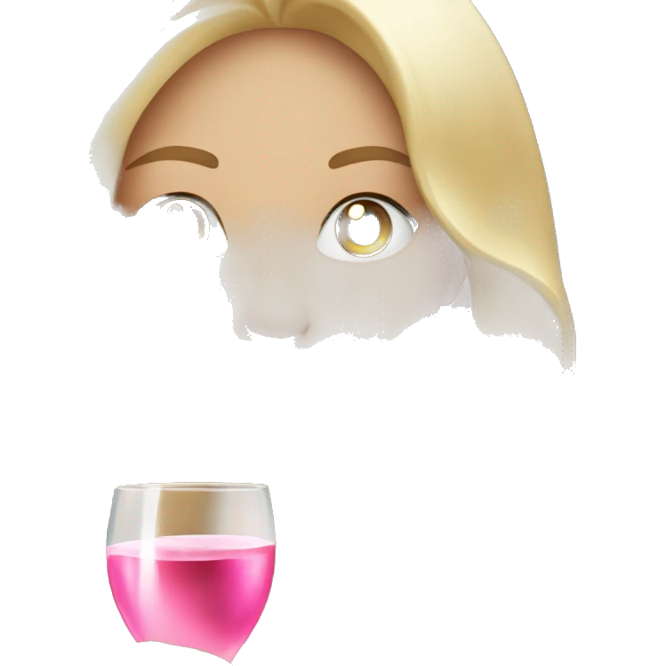 Pretty blonde lady with long hair drinking pink champagne emoji
