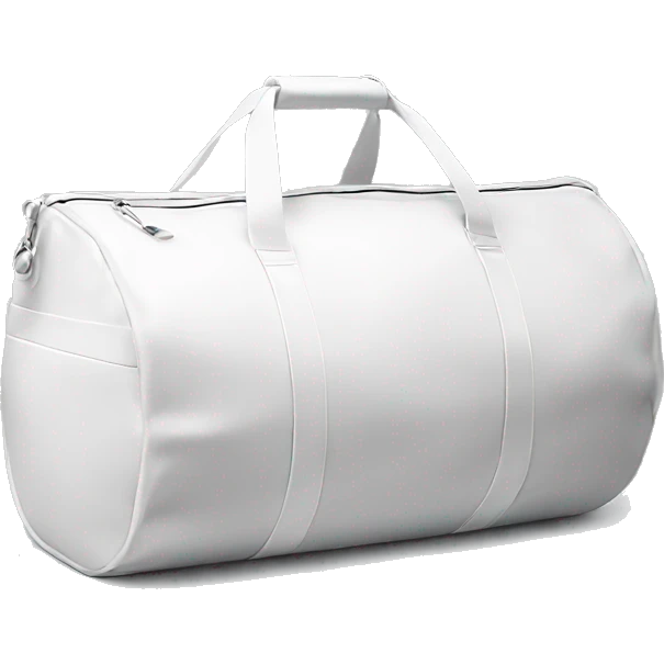 all white duffle bag with white strap emoji