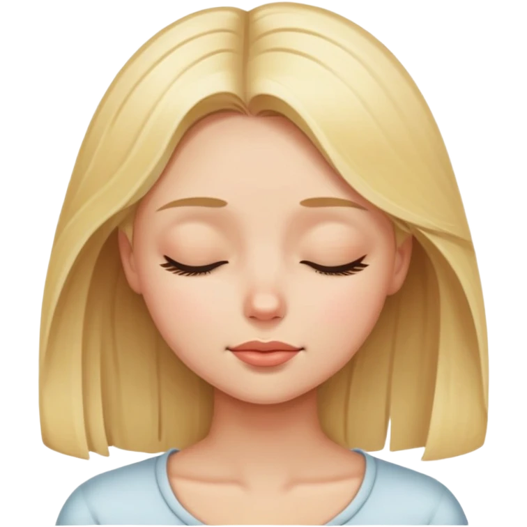 Create a pretty blonde girl with her eyes closed emoji