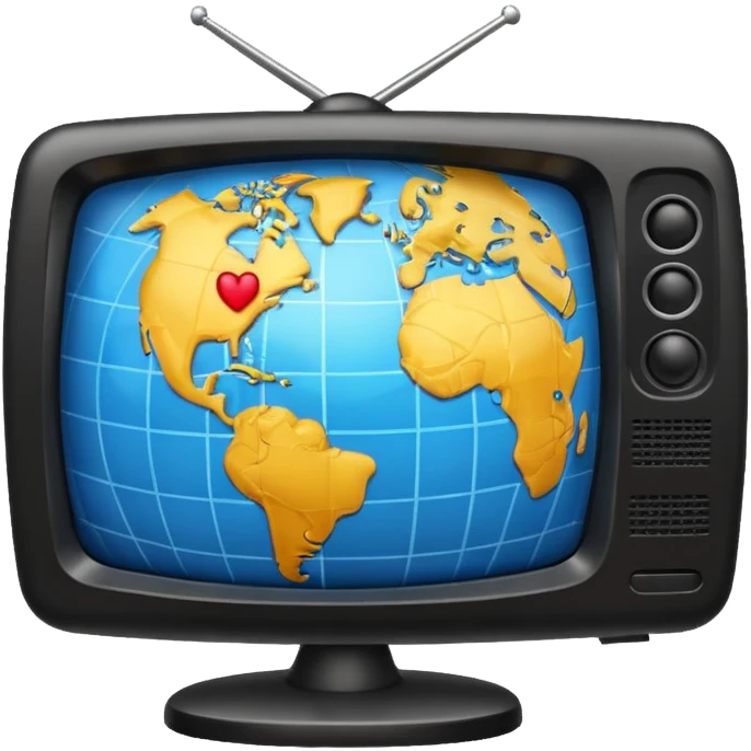 Tv with an globe in emoji style emoji