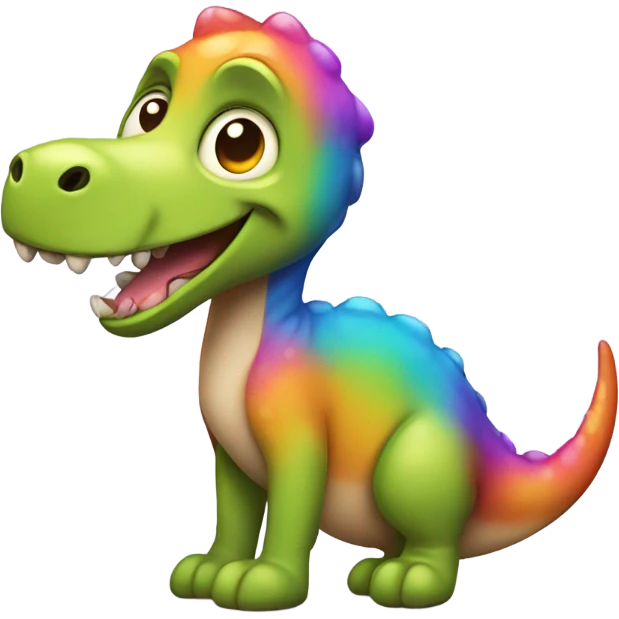 Puppy riding dinosaur emoji
