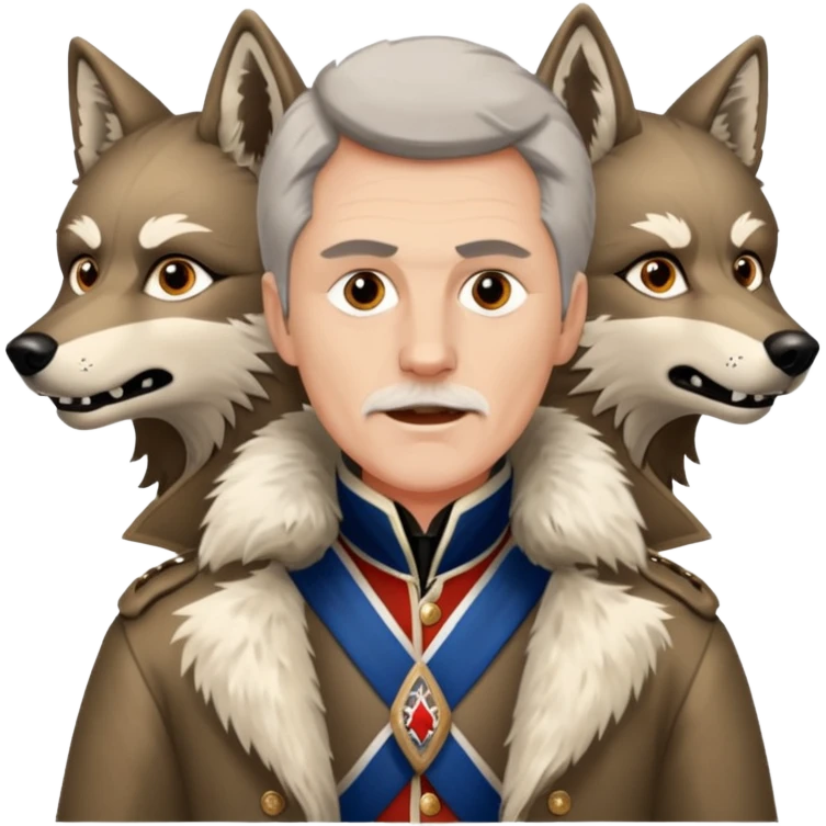 Loyalist Patrick Ferguson at the Revolutionary war Battle of Kings Mountain, with Wolves around him. emoji