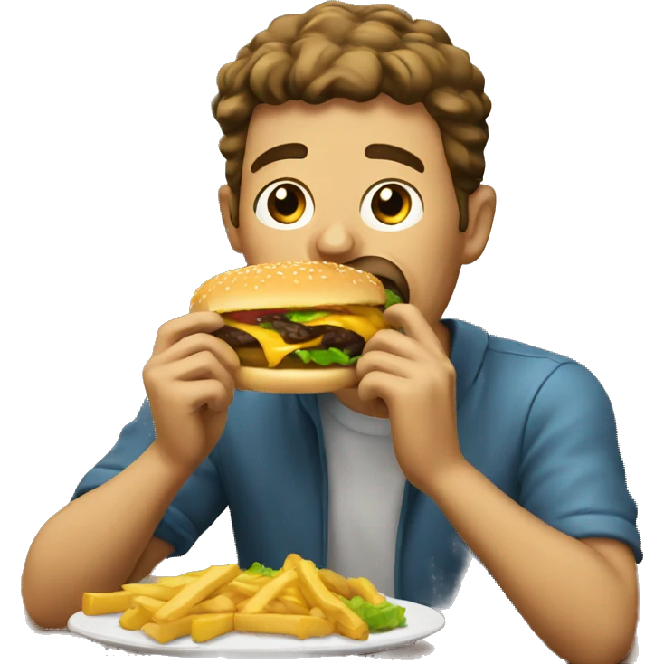 guy eating cheeseburger  emoji