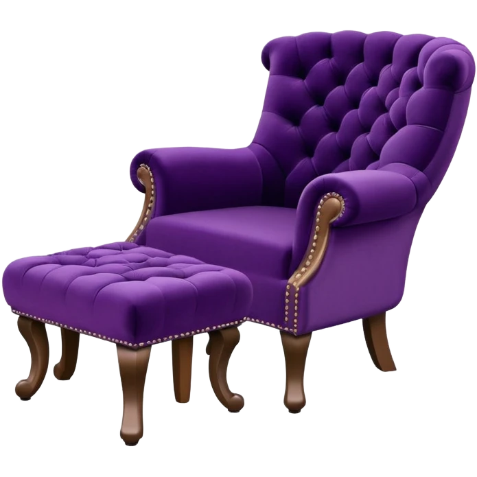 Foot rest chair dark purple emoji