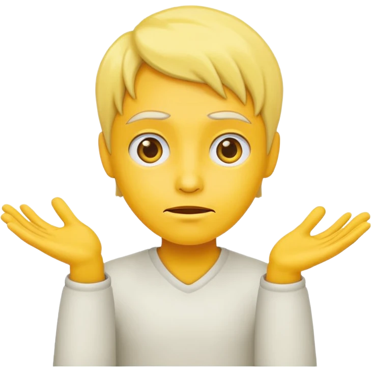 yellow face amicable shrug emoji