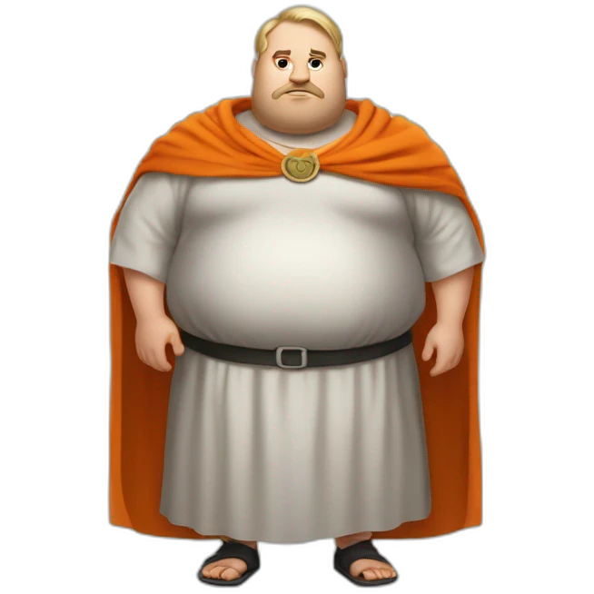 big fat man slavic stands big belly in prisoner robe emoji