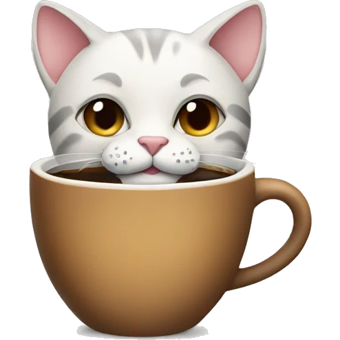 cat drinking coffee emoji