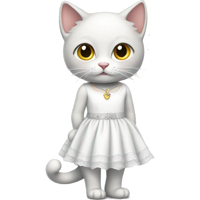 Kitty in white dress emoji