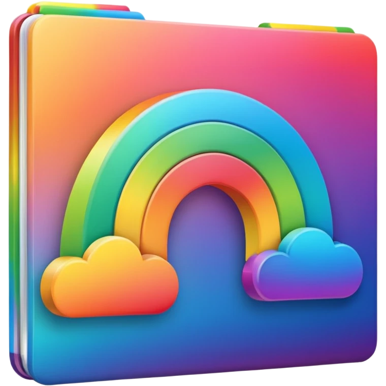 mac os mixed documents rainbow skeuomorphic emoji