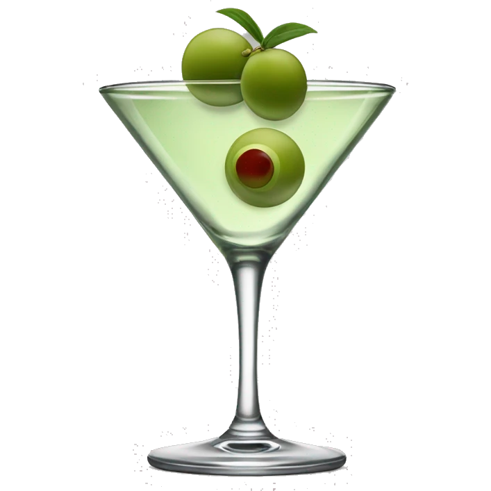 Martini glass with 2 olives inside  emoji