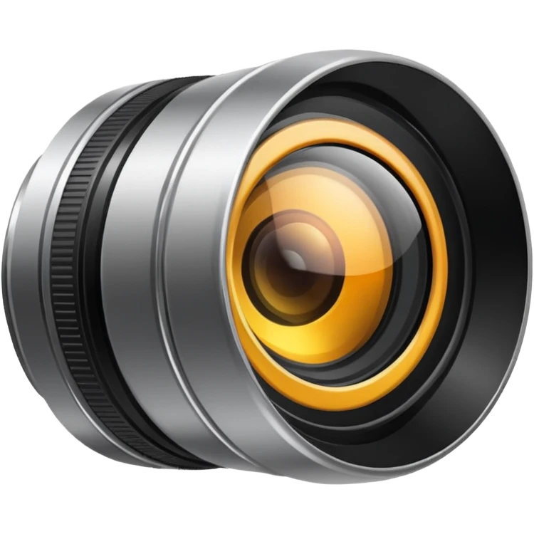 A simple camera lens, side view, no face emoji