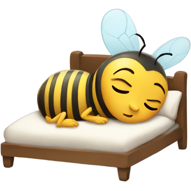 A sleepy bee that is cozy in bed emoji