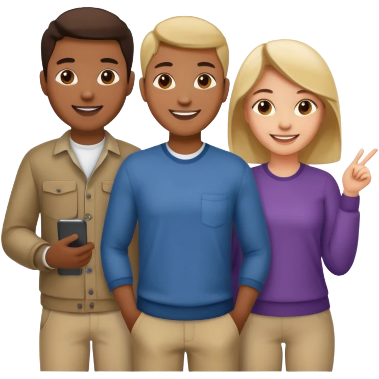 Group of 5 coworkers no formal dress emoji