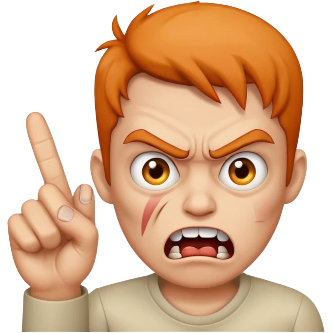 crazy middle finger face emoji