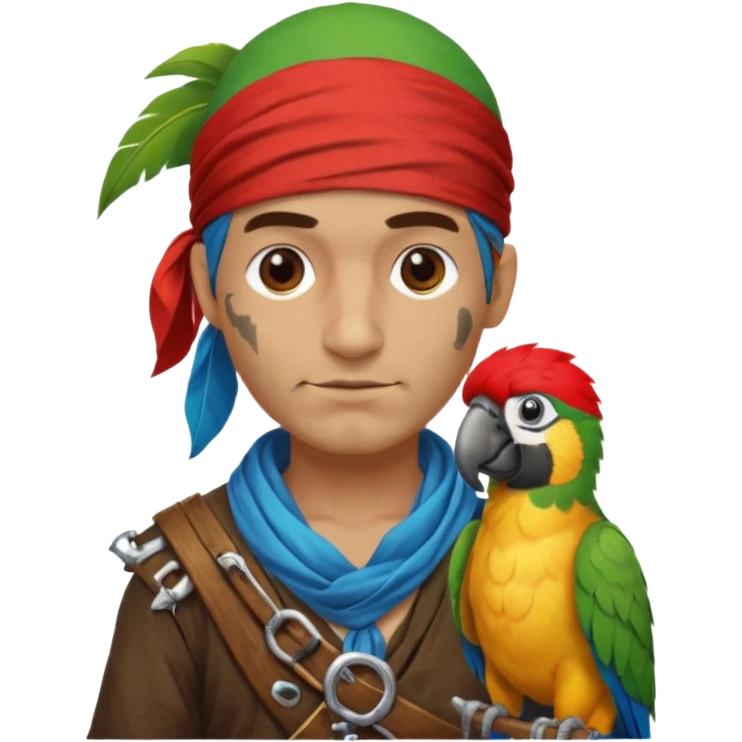 pirate and parrot emoji