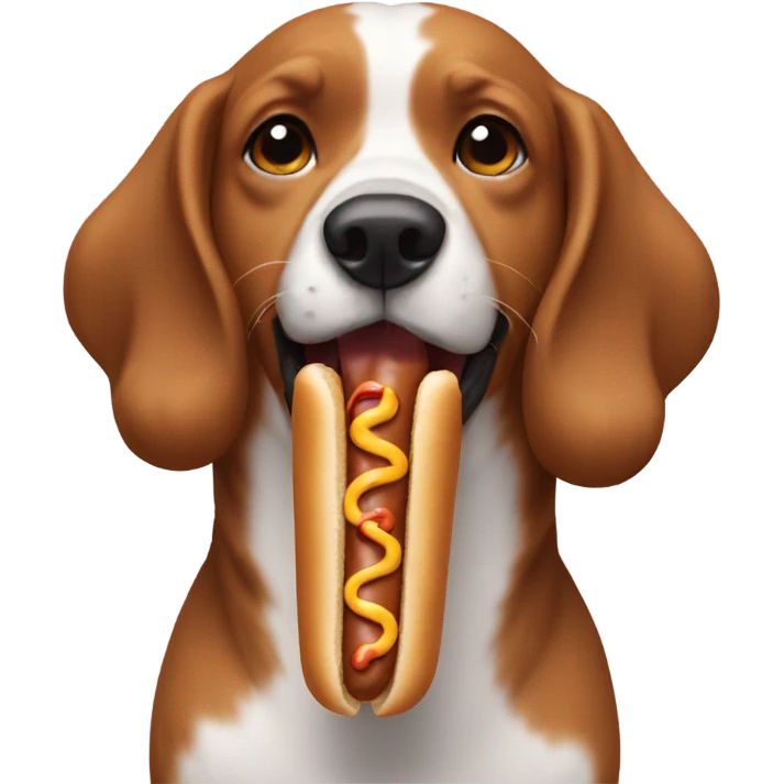 Dog eating hotdog emoji